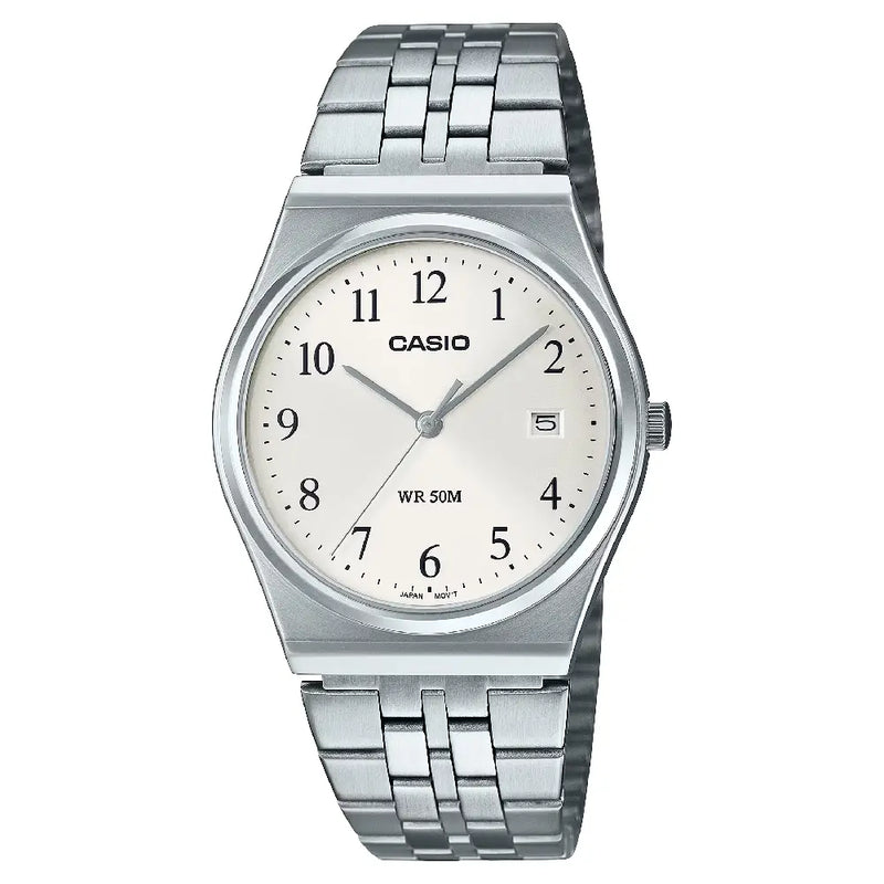 Casio Collection Analog MTP-B145D-7BV White Dial Stainless Steel Men's Watch