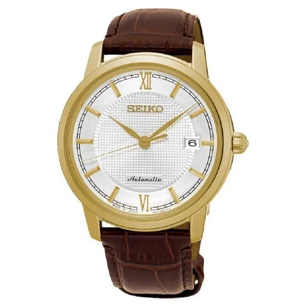Seiko Presage SRPA14J1 Automatic White Dial 39.2mm Leather Strap Men's Watch