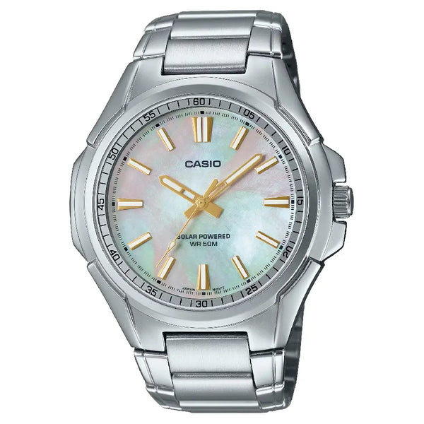 Casio Enticer MTP-RS100S-7AVDF Solar Powered Analog White Dial Stainless Steel Men's Watch