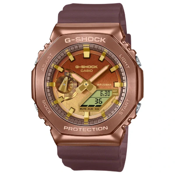 Casio G-Shock Analog Digital GM-2100CL-5ADR Rose Gold Dial Stainless Steel Men's Watch