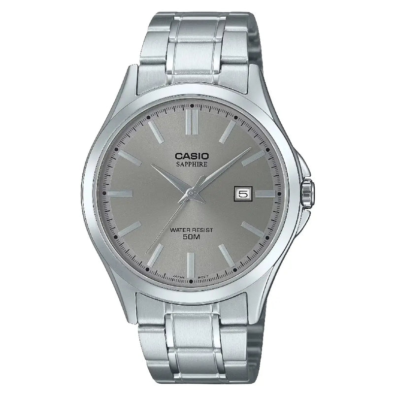 Casio Collection MTS-115D-8AVDF Analog Grey Dial Stainless Steel Men's Watch