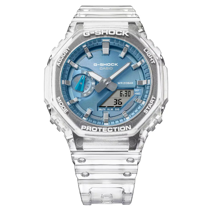 Casio G-Shock  GA-2100BM-7A2DR Analog-Digital Blue Dial resin strap Men's Watch detail view