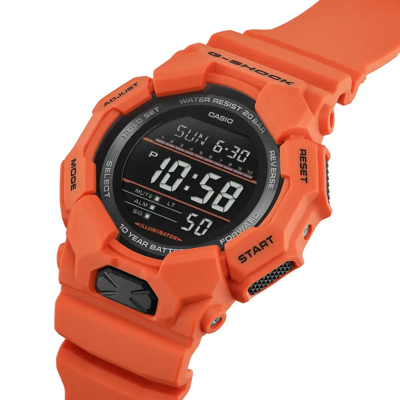 Casio G Shock GD-010-4E Digital Black Dial Resin Strap Men's Watch detail view