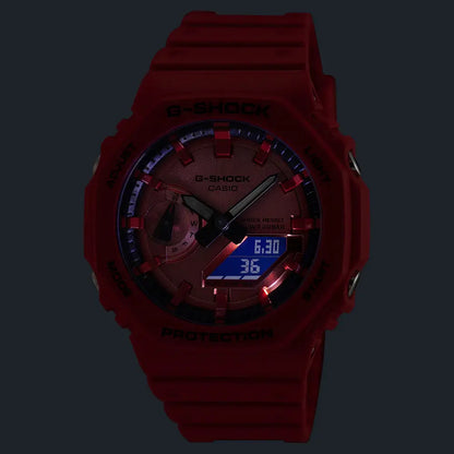 Casio G-Shock Iconic Red GA-2100RRB-4ADR Red Vapor Dial 45.4mm Resin Strap Men's Watch