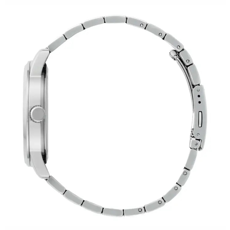 Citizen AK5000-54A Moon Phase Quartz Analog Silver Dial 42mm Stainless Steel Men's Watch detail view