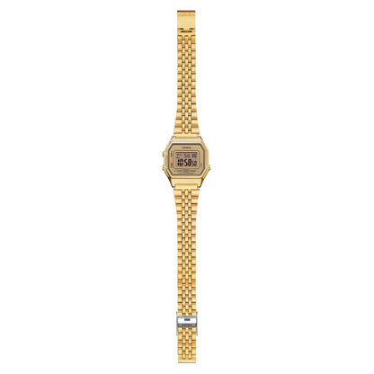 Casio Vintage Digital LA680WGA-9DF Gold Dial Stainless Steel Women's Watch