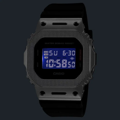 Casio G-Shock "Modern Industrial" Metal Covered GM-5600BM-1PR Black Dial 43.2mm Resin Strap Unisex Watch