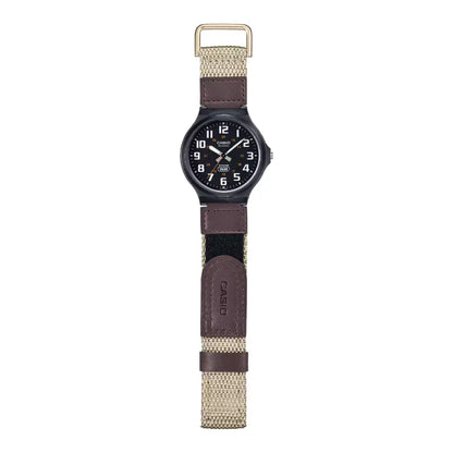 Casio Standard Analog MW-240B-5BVDF Black Dial Nylon strap Men's Watch