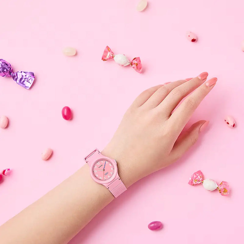 Casio Youth Analog LQ-24B-4BDF Pink Dial Resin Strap Women's Watch detail view