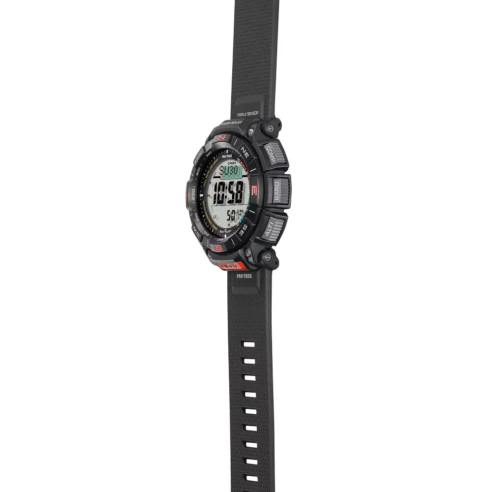 Casio ProTrek PRG-340-1DR Digital Tough Solar Triple Sensor Black Digital Dial 51.7mm Resin Strap Men's Watch