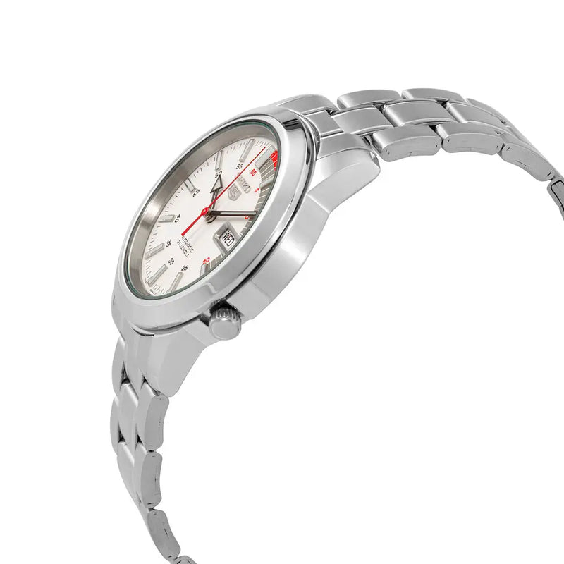 Seiko 5 SNKK25K1 Automatic 21 Jewels White Dial 38mm Stainless Steel Men's Watch detail view