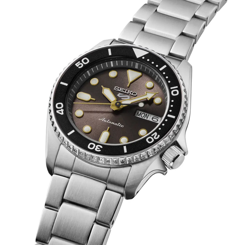 Seiko 5 Sports SRPL79 Automatic Diver "SKX Mid-Size" Grey Dial 38mm Stainless Steel Men's Watch detail view