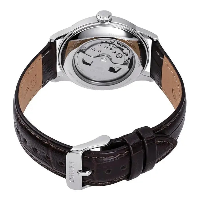 Orient Bambino "Compact" RA-AC0M04Y Champagne Dial 38.4mm Leather Strap Men's Watch detail view