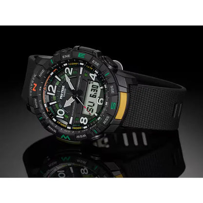 Casio Pro Trek Quad Sensor Analog Digital PRT-B50-1E Black Dial 50.8mm Resin Strap Men's Watch