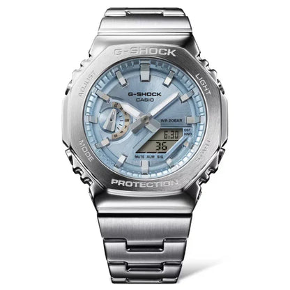 Casio G-Shock G-Steel GM-2110D-2ADR Blue Dial Stainless Steel Men's Watch