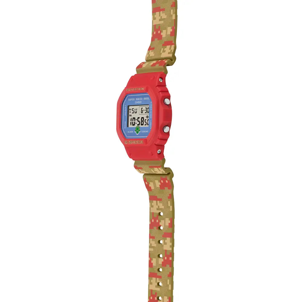 Casio G Shock DW-5600SMB-4 Limited Edition  Super Mario Bros.  Digital Red Dial Resin Strap Men's Watch