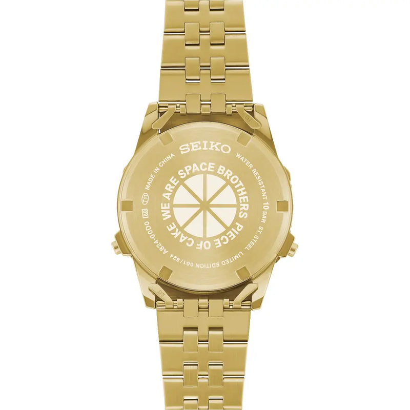 Seiko Selection "Rotocall" SBJG024 "Space Brothers" Limited Edition (824 pieces) Gold/Black Digital Dial Stainless Steel Men's Watch detail view