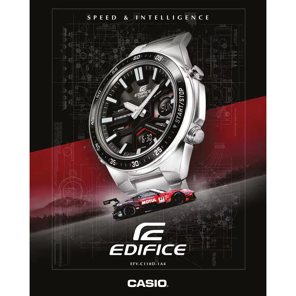 Casio Edifice EFV-C110D-1A4 Chronograph Black Analog-Digital 46.9mm Stainless Steel Men's Watch
