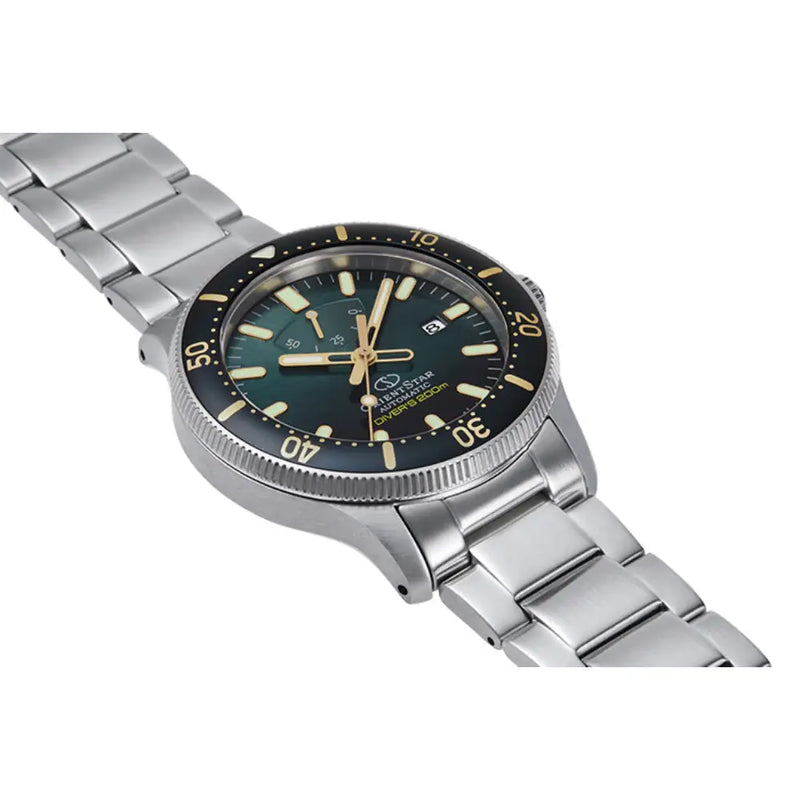 Orient Star Automatic Diver RE-AU0307E Green Dial 43.6mm Stainless Steel Men's Watch detail view