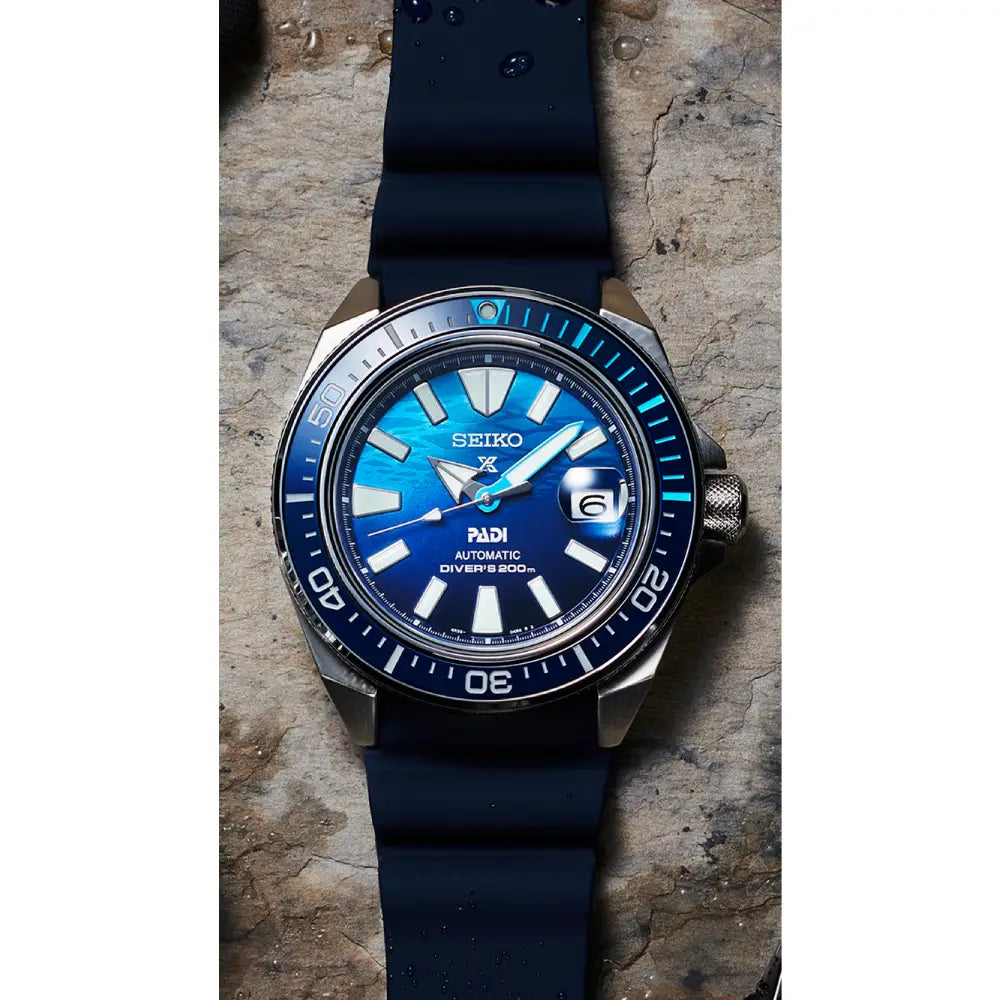 Seiko Prospex "Great Blue" Samurai PADI Special Edition SRPJ93 Blue Dial 43.8mm Silicone Strap Men's Watch