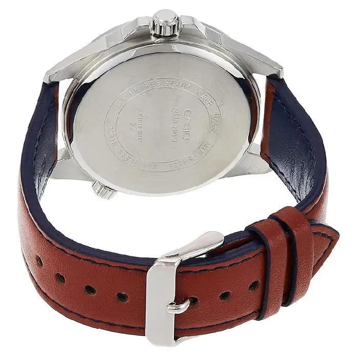 Casio Enticer MTP-SW320L-2AVDF Multi-Hand Analog Blue Dial Leather Strap Men's Watch detail view