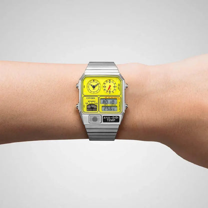 Citizen Record Label Playground Edition JG2170-59Y Yellow Dial 32.5mm Stainless Steel Men's Watch