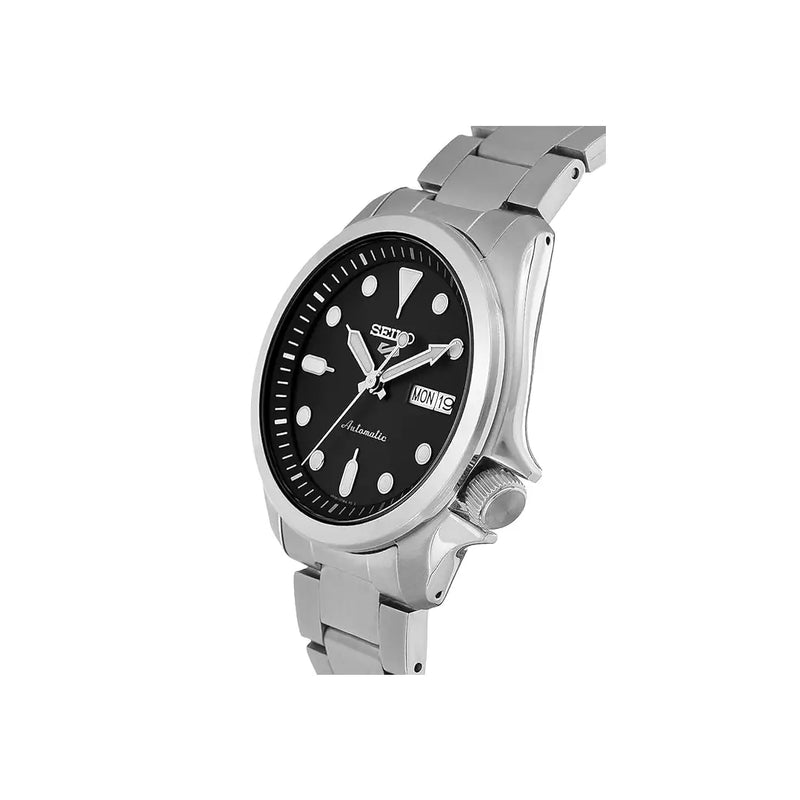Seiko 5 Sports SRPE55 Automatic "DressKX" Black Dial 40mm Stainless Steel Men's Watch detail view