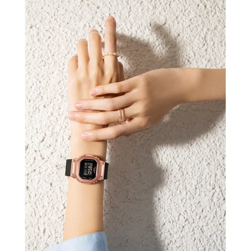 Casio G Shock GM-S5600PG-1D S-Series Metal-Covered Digital Black Dial Resin Strap Women's Watch detail view