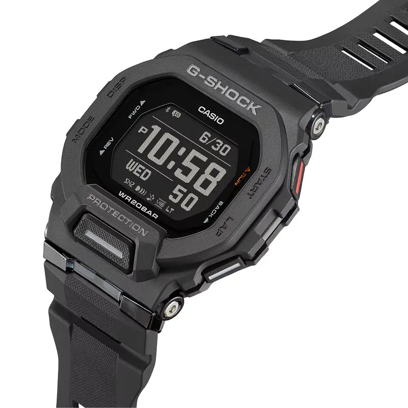 Casio G Shock G-SQUAD GBD-200-1E Digital Smartwatch Black Dial Resin Strap Men's Watch detail view