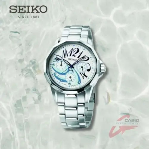 Seiko Neo Classic SKY739P1 Quartz Blue Dial 34mm Stainless Steel Women's Watch detail view