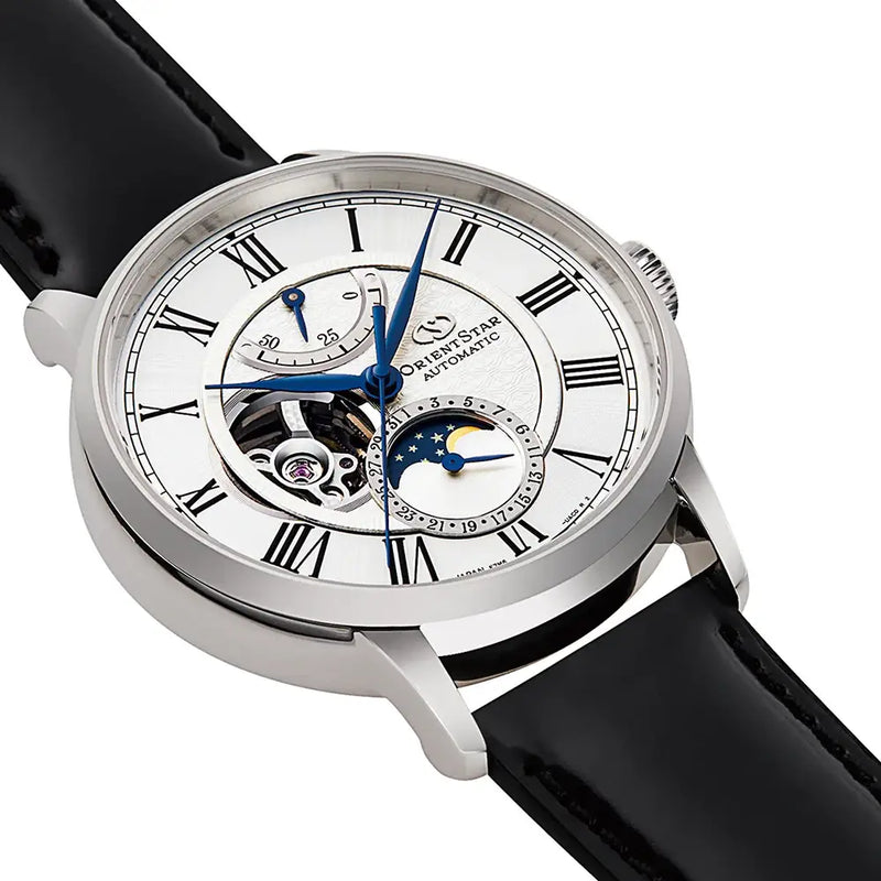 Orient Star Classic Moon Phase Open Heart Automatic RE-AY0106S00B White Dial 41mm Stainless Steel Men's Watch detail view