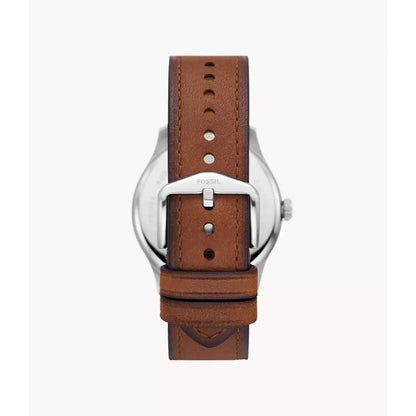Fossil Dayliner FS5925 Three-Hand Green Dial Leather Strap Men's Watch