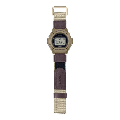 Casio Digital W-219HB-5AVDF Black Display Dial Cloth Strap Men's Watch