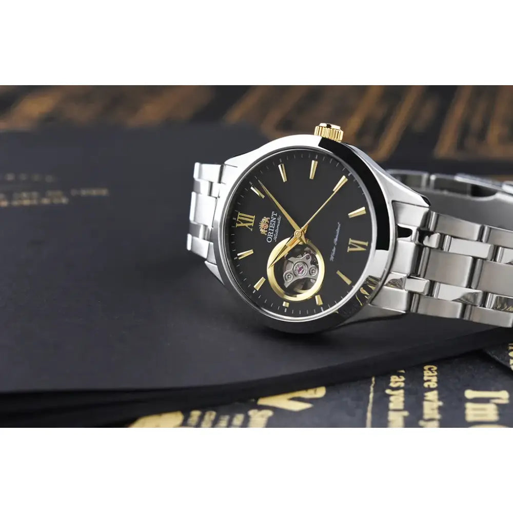 Orient Open Heart TAG03002B Automatic Black Dial 38mm Stainless Steel Men's Watch