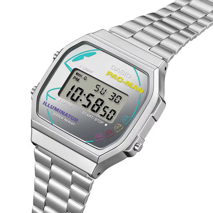 Casio Vintage Digital A168WEPC-7ADR PAC-MAN Graphics Dial Stainless Steel Unisex Watch