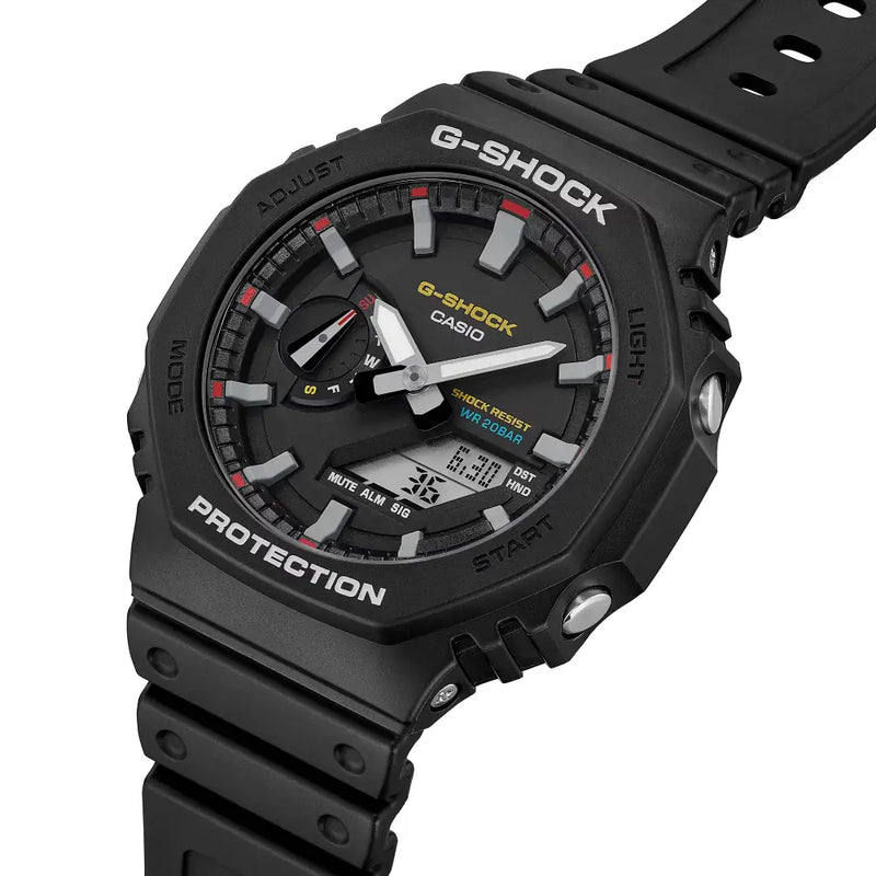 Casio G-Shock CasiOak Analog Digital GA-2100RL-1A Black Dial 45mm Resin Strap Men's Watch detail view