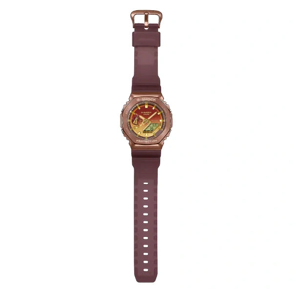 Casio G-Shock Analog Digital GM-2100CL-5ADR Rose Gold Dial Stainless Steel Men's Watch