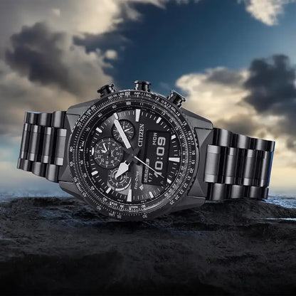 Citizen Promaster JV2005-58E "Skyhawk" Analog-Digital Chronograph Black Dial 43mm Stainless Steel Men's Watch