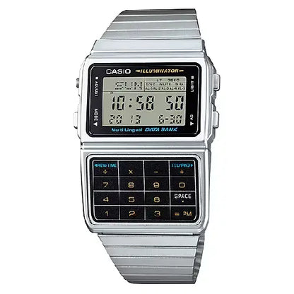 Casio Data Bank Digital DBC-611-1DF Black Dial Stainless Steel Unisex Watch