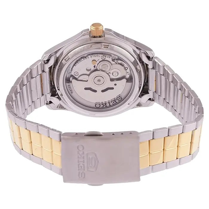 Seiko 5 Automatic SNKK94K1 White Dial Two-Tone 37mm Stainless Steel Men's Watch detail view