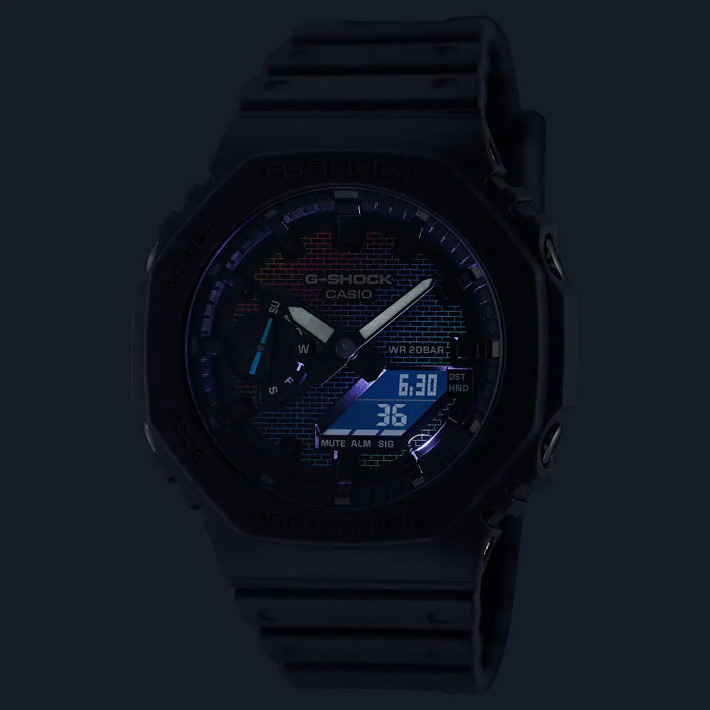 Casio G-Shock Analog Digital GA-2100RW-1ADR Black Dial Resin Men's Watch