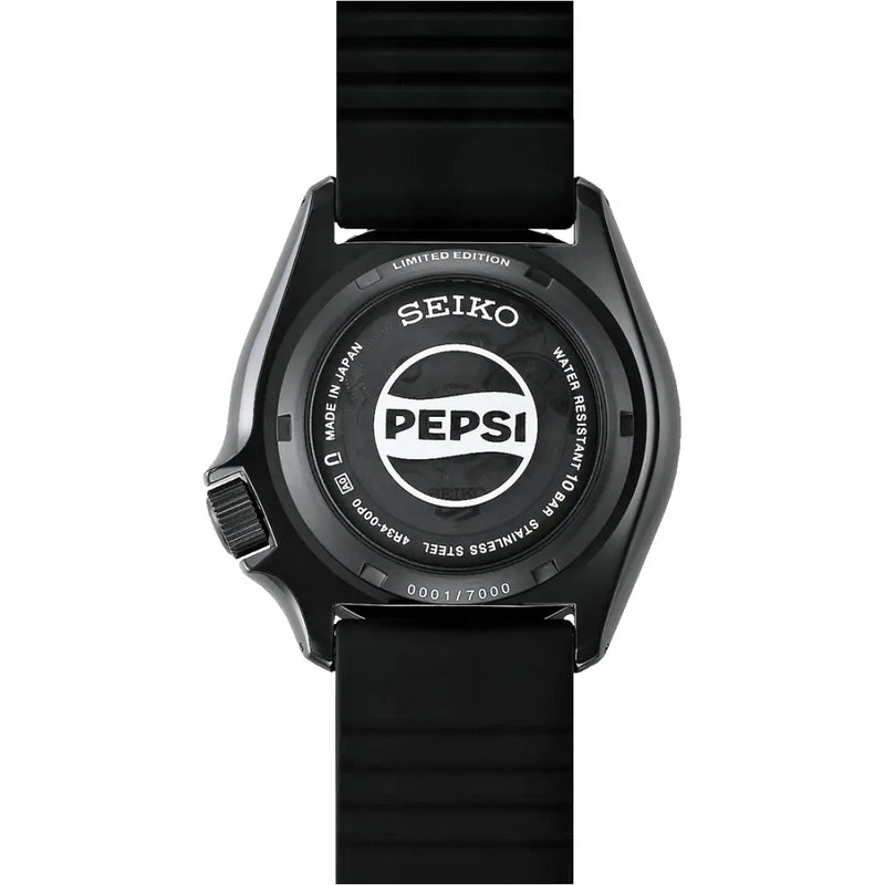 Seiko 5 Sports SSK047 Automatic GMT Limited Edition "SKX GMT Pepsi" Black Dial 42.5mm Resin Strap Men's Watch detail view