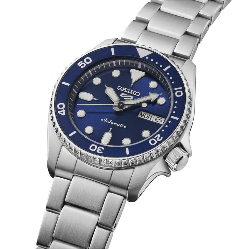 Seiko 5 Sports SKX Series SBSA299 (SRPL77) Navy Dial 38mm Stainless Steel Men's Watch detail view