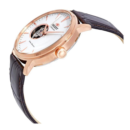Orient Esteem II Open Heart TAG02002W0 White Dial 41mm Leather Strap Men's Watch