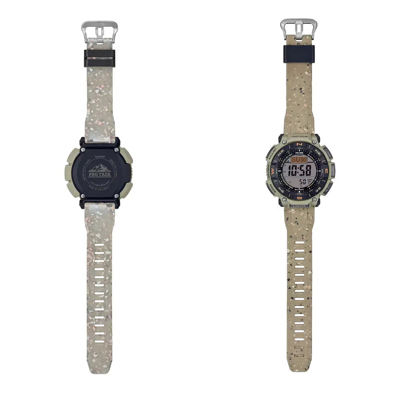 Casio Pro Trek Climber Line PRG-340SC-5DR Grey Dial 51.7mm Recycled Resin Strap Men's Watch detail view