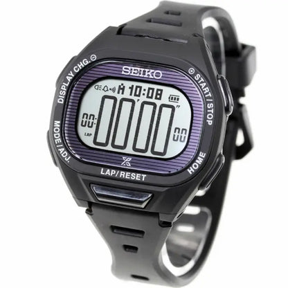 Seiko Prospex Super Runners Solar Digital SBEF055 Black Dial 43.7mm Resin Strap Men's Watch