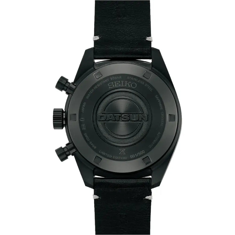 Seiko Prospex Speedtimer "Datsun 240Z" SRQ057J1 (SBEC029) Limited Edition (500 PCS) Black Dial 42mm Leather Strap Men's Watch detail view