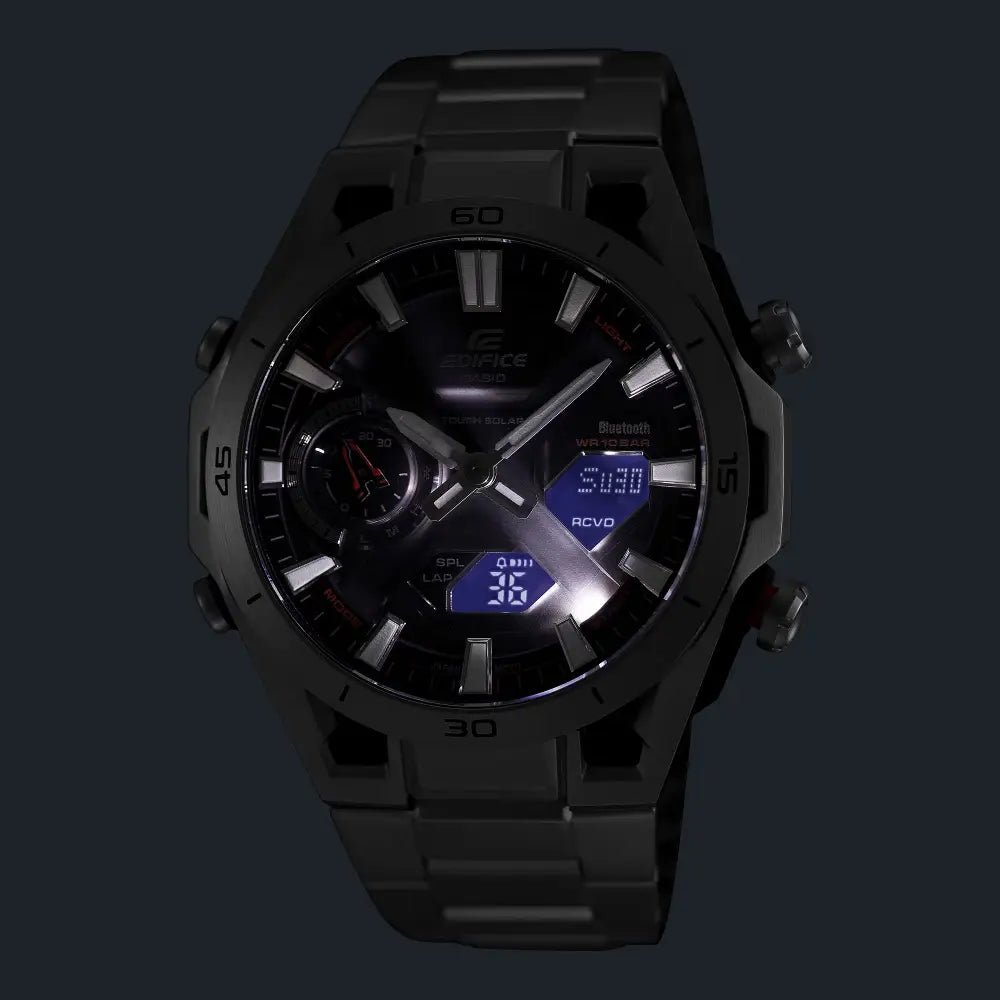 Casio Edifice Sospensione ECB-2300D-1A Black Dial 46mm Stainless Steel Men's Watch
