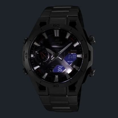 Casio Edifice Sospensione ECB-2300D-1A Black Dial 46mm Stainless Steel Men's Watch