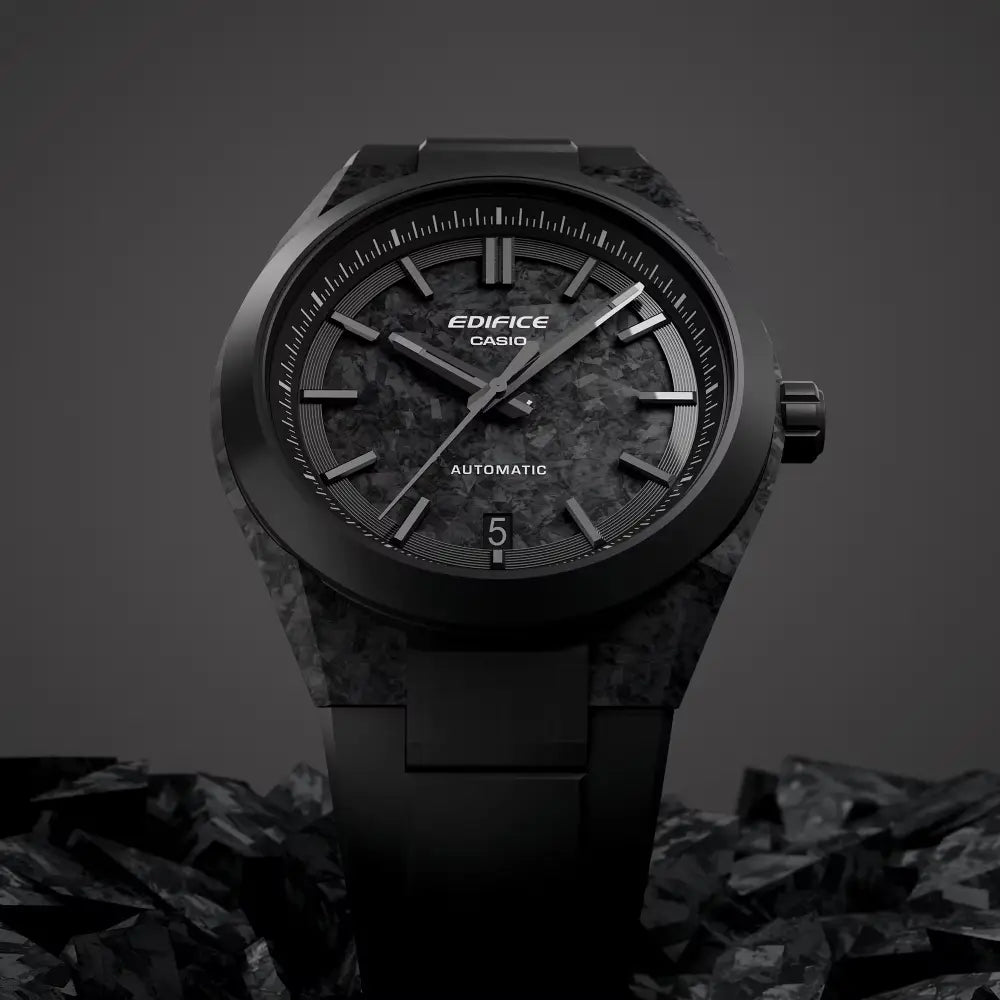 Casio Edifice Forged Carbon EFK-100XPB-1AJF Automatic Black Dial 40mm Resin Strap Men's Watch